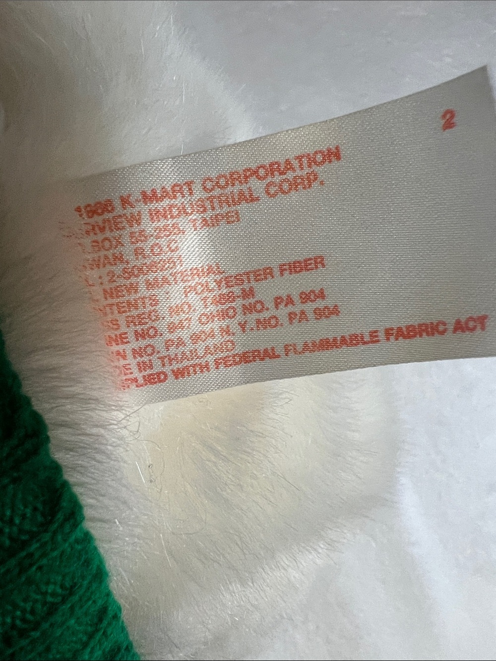 Plush white SantaBear 1990 KMart has tags red green argyle sweater Holiday Bear - Picture 8 of 11